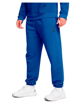 Joggers Rival Fleece Textured Snd Tapered Tech Blue / Black L - Under armour - FashionsVida