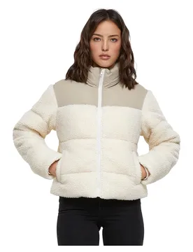 Giacca Imbottita Short Sherpa Mix Wet Sand / Sand XL - Urban classics - FashionsVida