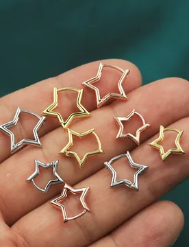 Fashion Smooth 3 Color Hollow Star Hoop Earrings Simple Cute Small Geometry Piercing Huggie Earring For Women Daily Wear Jewelry - Aliexpress - FashionsVida