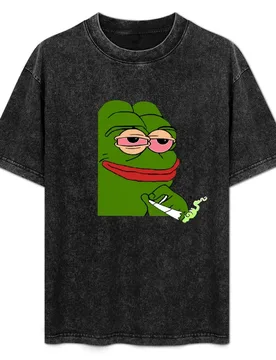 Pepe the Frog Meme Cartoon Stoner Graphic T-Shirt Basic Short Sleeve T-Shirt for Men - Aliexpress - FashionsVida