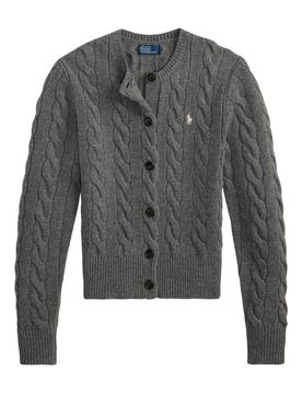 Rib-Knit Crewneck Sweater with Buttoned Placket, Long Sleeves, Model Wearing Size S