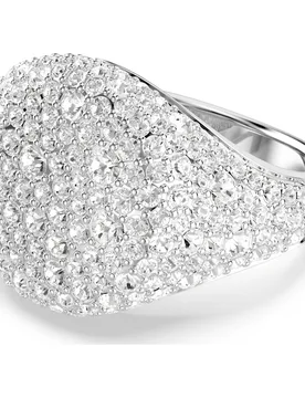 Anello cocktail Meteora, Bianco, Placcato rodio 62 - Swarovski - FashionsVida