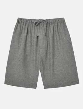 Herringbone Brushed Cotton Sleep Shorts - British Boxers - FashionsVida