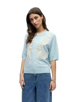 Sweat-shirt Laney Rubin Winter Sky / Melange Sandshell Floral Emb M