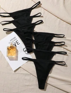 Piezas/paquete Tanga sexy, Ropa interior de cintura baja acanalada, Suave y cómoda, Bragas de mujer, Bragas tipo bikini, Lencería sexy - Shein - FashionsVida
