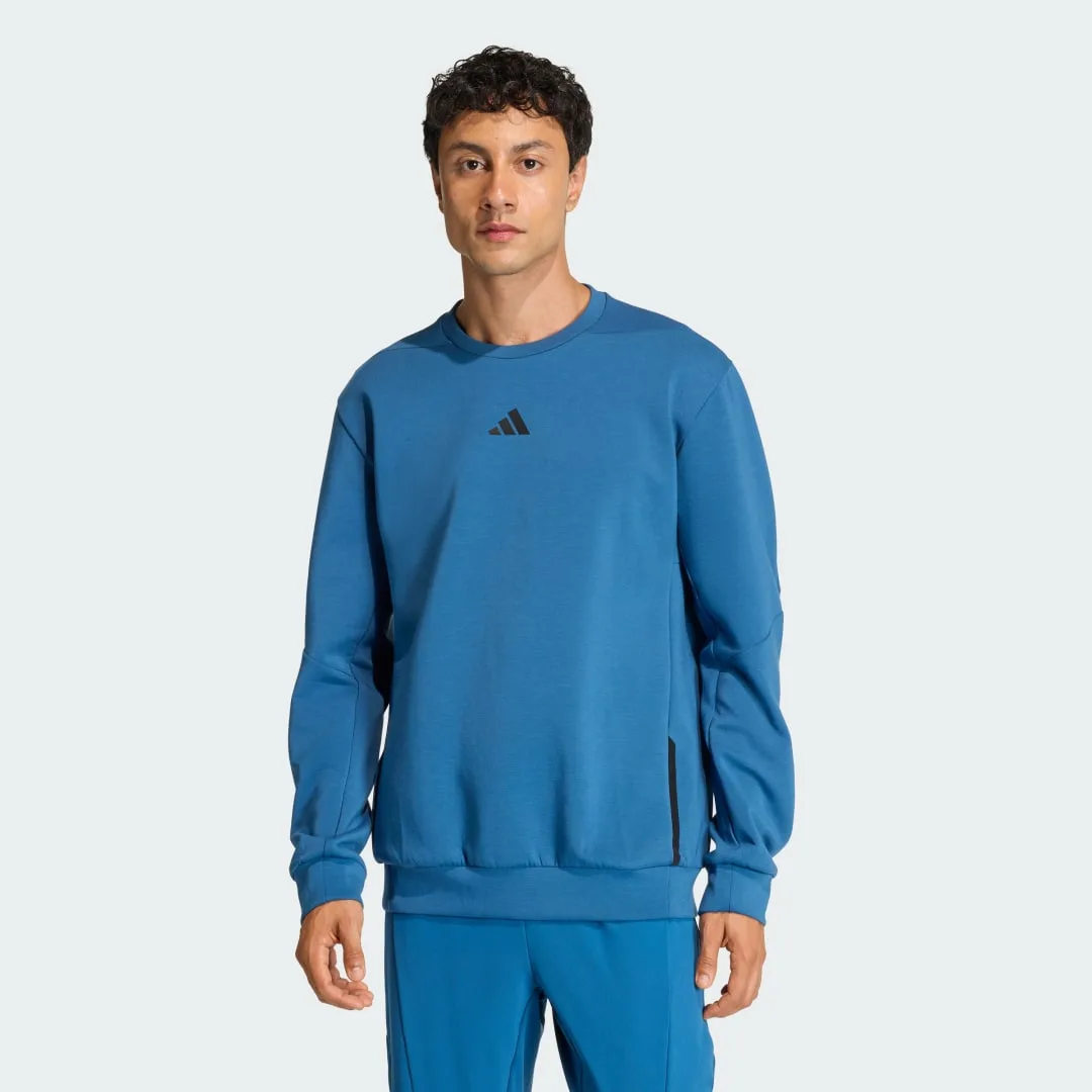 Felpa girocollo Designed for Training S Dusky Petrol - Adidas - FashionsVida