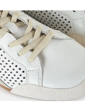 Zapatillas deportivas de mujer combinadas en napa y piezas de velour con detalle picado - Farrutx - FashionsVida