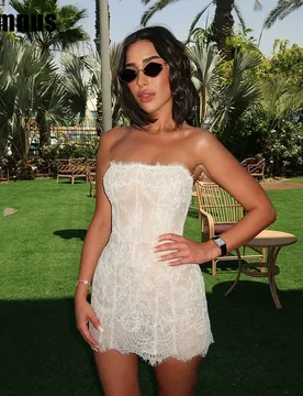 Sumnus Sexy Strapless Lace Wedding Dresses Pleat Sleeveless Mermaid Short Wedding Party Dress Corest Back Customized Vestido De - Aliexpress - FashionsVida
