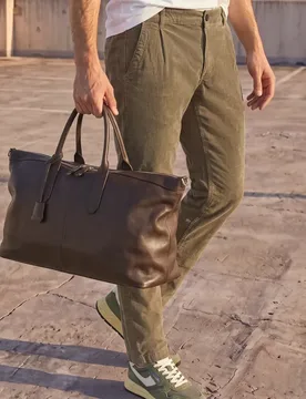 Street One Chino Hose aus Cord mit Bügelfalten male Braun - Street One MEN - FashionsVida