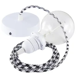 Cables Lampe Suspendue Pendel Pour Abat-jour Rp04 1 M Black / White One Size