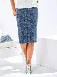 Flexbundrock Jacquard-Dessin - Mittelblau - female - Size: 40