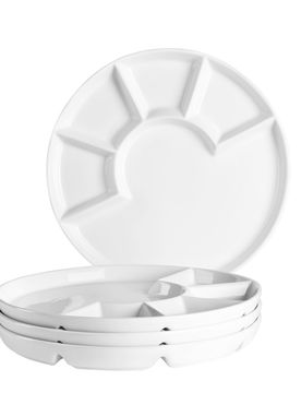 Fondueteller 24 cm, Porzellan weiss