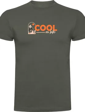 Maglietta A Maniche Corte Cool On Bike Dark Army Green - Kruskis - FashionsVida