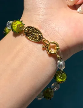Vintage Green Glaze Ball Bracelet Drop Earring Jewelry Set For Women Accessories Luxury Dubai Brands Designer Valentine - Aliexpress - FashionsVida
