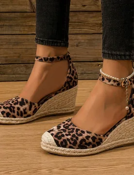Zapatos planos tipo mule de cuña de esparto con aspecto, informales para mujer - Shein - FashionsVida