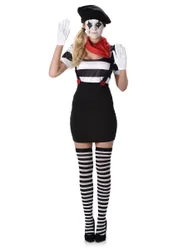 Pantomimen-Kostüm für Frauen schwarz-weiss - female