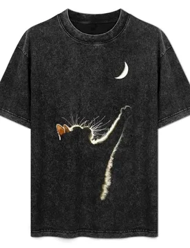 Moon Cat Kitty Reach To The Moon T-Shirt Plus Size Quick Dry Sports Tee - Aliexpress - FashionsVida