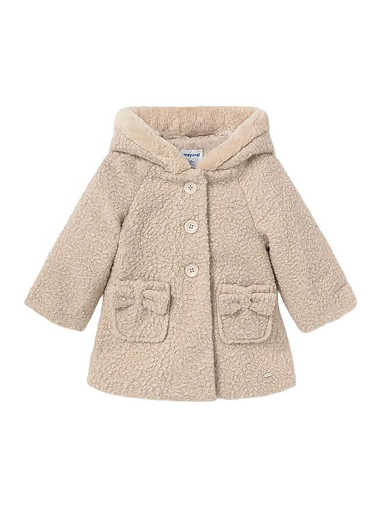 Giacca baby effetto pelliccia beige 80 - Mayoral - FashionsVida