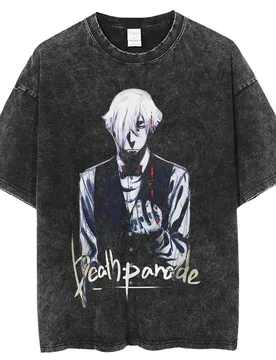 Japanese Anime Digital Printing Oversize Tops Death Parade Men T Shirts Hip Hop Streetwear Washed Harajuku Cotton Summer Short - Aliexpress - FashionsVida
