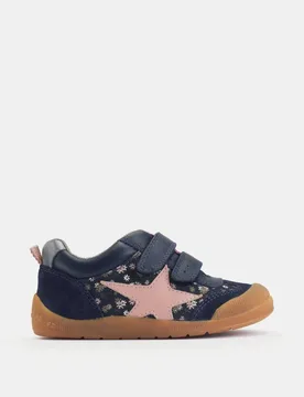 Kids' Leather Riptape Floral Star Trainers (4 Small-10½ Small) Navy Mix Female - Start-Rite - FashionsVida