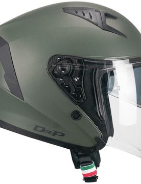 Casco Moto Jet 127A DEEP MONO Verde opaco taglia XS