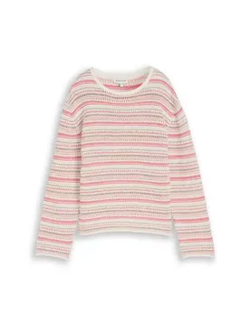 Knit structured stripe sweater female