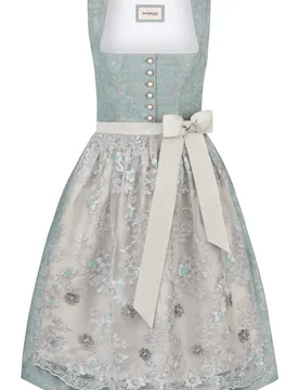 Dirndl Camilla (rauchblau, Gr. 48) von Bergfeuer Couture für Damen, 60% Polyester, 40% Viskose - Stockerpoint - FashionsVida