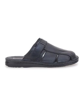 Ciabatte Nere In Vera Pelle Con Strappo 1108 40