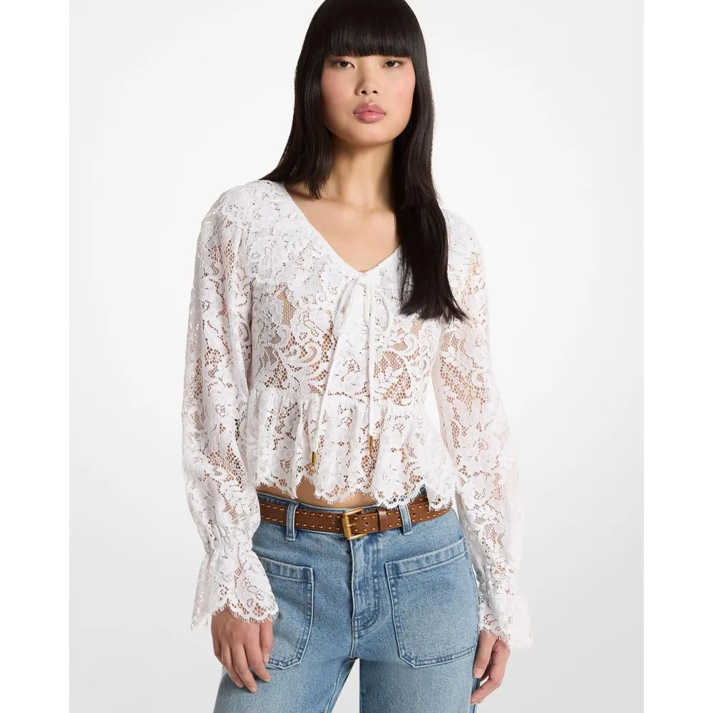 Blusa de mujer de encaje floral definido - MICHAEL Michael Kors - FashionsVida