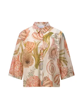 Printed Short Sleeves Blouse female