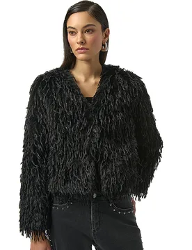 Giacca in pelliccia sintetica nero XXL - Joseph Ribkoff - FashionsVida