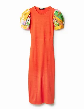 Robe midi décolleté dos ORANGE S female - Desigual - FashionsVida