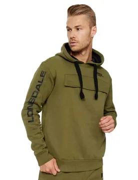 Sweat à Capuche Rushen Olive / Black S - Lonsdale - FashionsVida