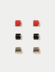Pack Square Stud Earrings Multi female