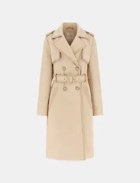 Trench con cintura donna beige - Guess - FashionsVida