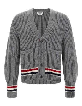 Thom Browne Cardigan a nastro RWB