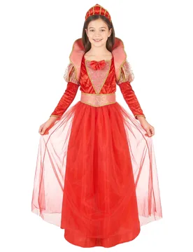 Königin-Mädchenkostüm Märchenkönigin rot-rosa-gold - KARNEVAL-MEGASTORE - FashionsVida