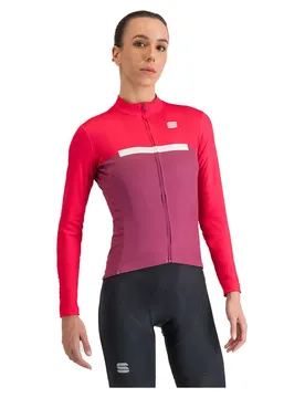 Maglia A Maniche Lunghe Pista Thermal Raspberry / Pink / White