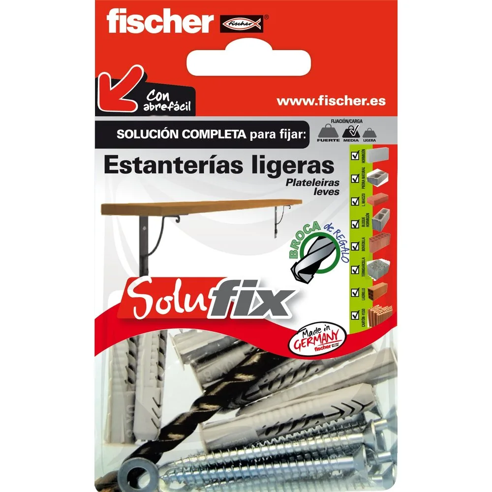 Kit Fijación Estanterías Ligeras Solufix - Fischer - FashionsVida