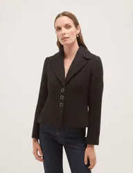 Cotton Rich Textured Short Jacket Black female