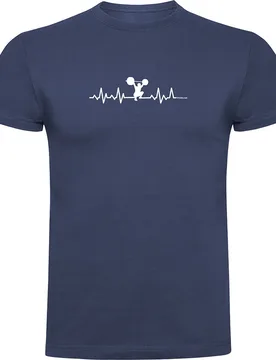 T-shirt à Manches Courtes Fitness Heartbeat Denim Blue 3XL - Kruskis - FashionsVida