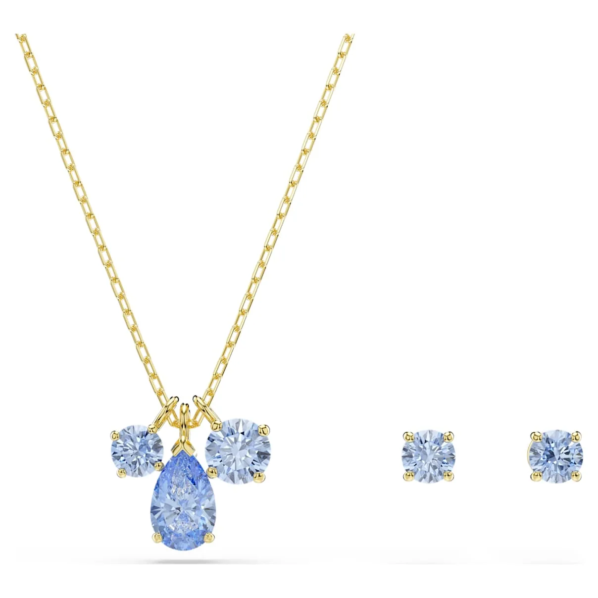 Set Mesmera, Set (2), Taglio misto, Blu, Finitura oro 18K OS - Swarovski - FashionsVida