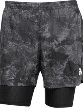 OWN THE RUN SPRAY DYE 2-IN-1 SHORTS Herren GREY FOUR/BLACK XS - Adidas - FashionsVida