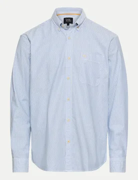 Langarmhemd mit Streifenmuster Blau L - Camel active - FashionsVida