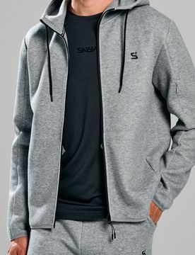 Top da jogging con zip e cappuccio SNSY PERFORMANCE - grigio scuro