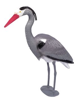 Gartenfigur XXL "Fischreiher" grau
