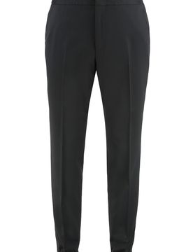 Men's Wool-Blend Stretch Pants with Fitted Modern Cut