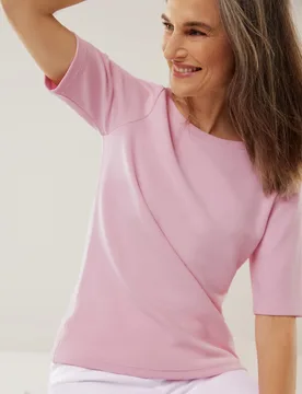 Ottoman Shirt, normale Größen, Farbe Rosa, 36, elastische Ottoman-Struktur weicher Viskosemix Damen - Walbusch - FashionsVida