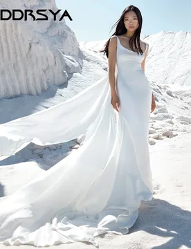 Satin Spaghetti Straps Square-Neck Mermaid Wedding Dresses Mermaid Luxury Backless Wedding Gowns Vestidos De Novia Customized - Aliexpress - FashionsVida