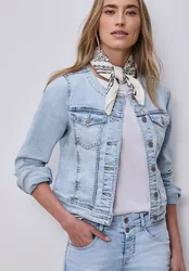 Jeansjacke mit Brusttaschen und Knöpfen female Blau